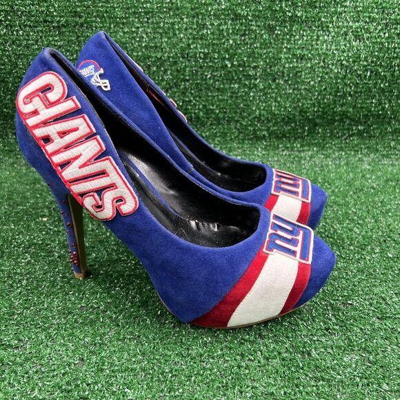 Herstar New York‎ Giants Microsuede Stilletto Pumps High Heel Shoes Sz 6 - Picture 1 of 15
